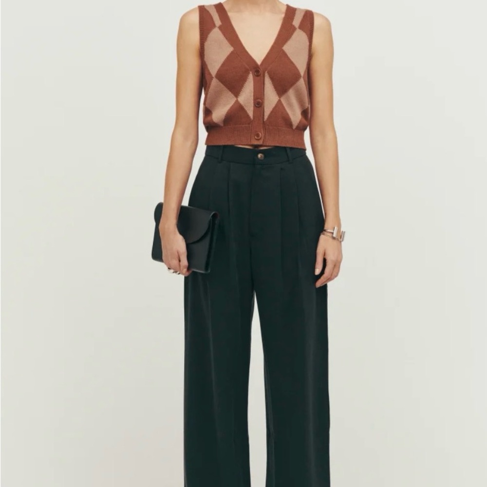 Reformation Black Wide-Leg Mason Pants